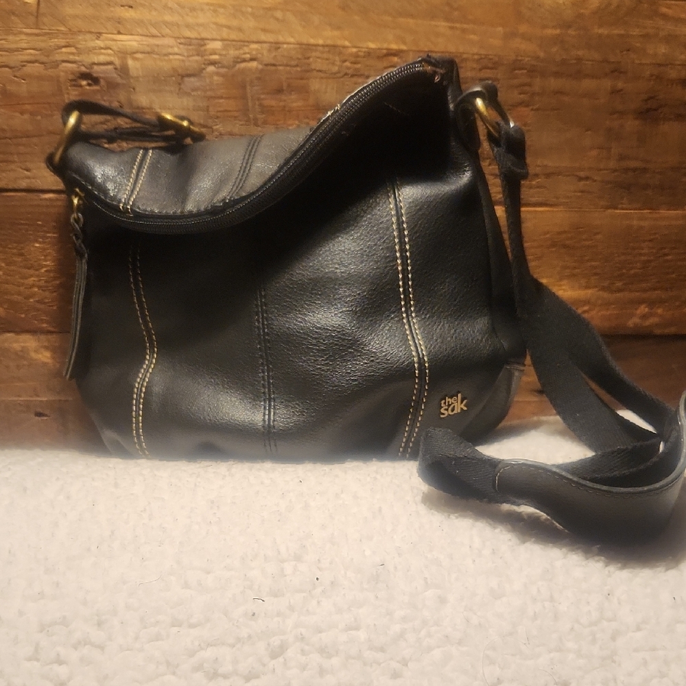 The Sak Black Leather Crossbody Bag